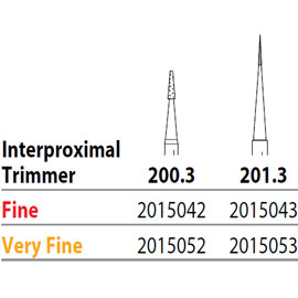 Two Striper FG #201.3 Very Fine Diamond Bur, Interproximal Trimmer. Pack of 5