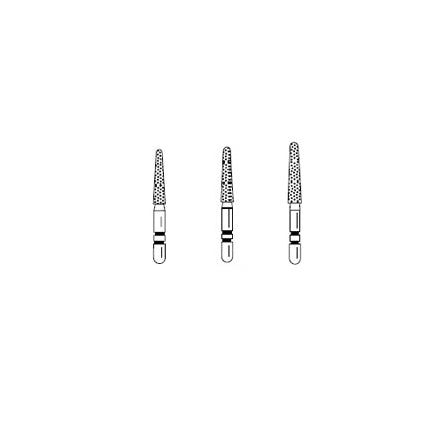 Two Striper ShortCut FG 780.9 S Coarse Diamond Bur Round-End Taper, Short
