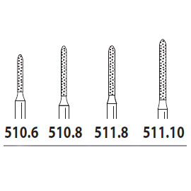 Two Striper FG #511.8 Modified Beveled Cylinder Coarse Diamond Bur, Pack of 5