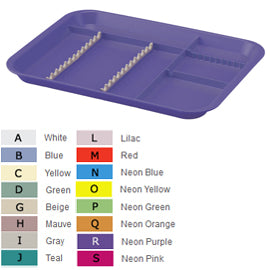 B-Lok Divided Tray, Size B (Ritter) - Coral, Plastic 13-3/8" x 9-5/8" x 7/8"