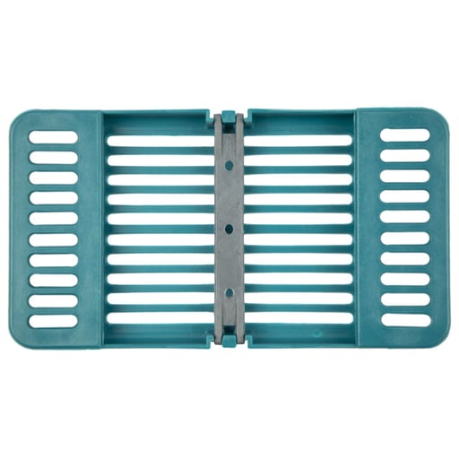 Compact Cassette Teal 4" x 7" x 5/8", Multi-Instrument Sterilization, Holds 8