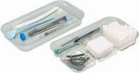 Zirc Slide Tray - Divided, Clear, 9-3/4" x 5-1/4" x 1" deep; Fits in procedure