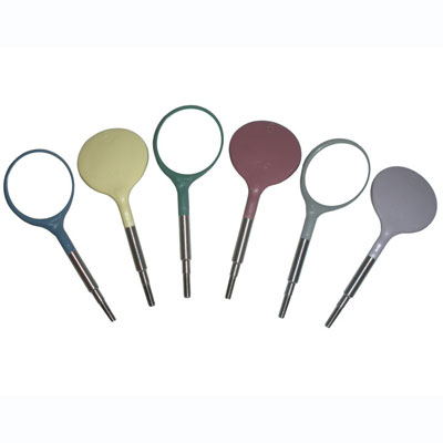 Crystal HD Mouth Mirror Head - Size #5 Assorted Pastel colored, Plastic 12/Pk