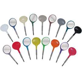 Crystal HD Mouth Mirror Head - Size #5 Red, Plastic 12/Pk. Screw On Head, Cone