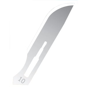 EXELINT International #10 Sterile Stainless Steel Surgical Scalpel Blade, Box