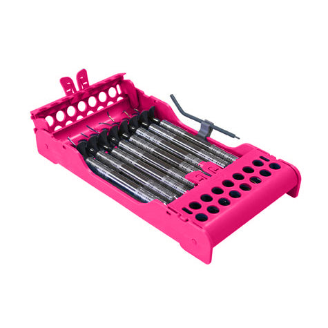 E-Z Jett Cassette 8 Instrument Holder, Neon Pink, open top, round holes