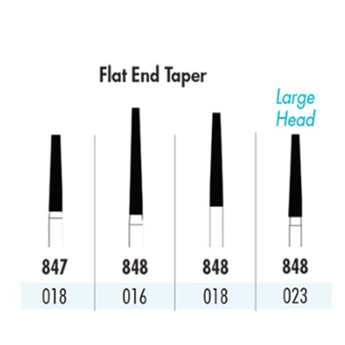 Quala FG #848 016 Flat End Taper Single Use Diamond, Coarse Grit, pack of 25