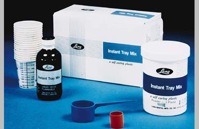 Instant Tray Mix 600 Gm. WHITE Powder and Liquid Pack. Self-Curing Custom Tray