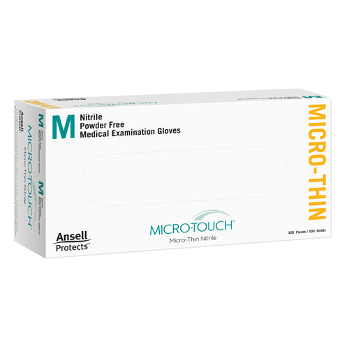 Micro-Touch Micro-Thin Nitrile Exam Gloves: Large 300/Bx. Micro-thin Blue