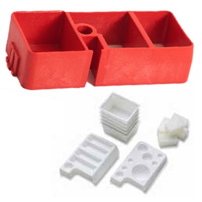 PractiPal Multi Block - Red, Single Block Organizer with inserts. Includes 5