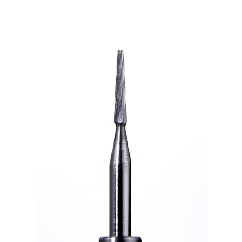Defend FG #169L taper fissure plain cut carbide bur (long head), pack of 10 burs