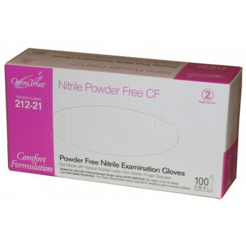 OmniTrust Nitrile Exam Gloves - Small 100/Box. Powder Free, Comfortable
