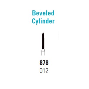 Quala FG #878-012 Super Coarse, Cylinder beveled end, Single-use Diamond Burs