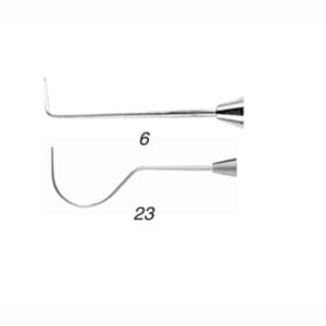 Quala #6 Single end explorer with 1/4" round solid stainless steel standard