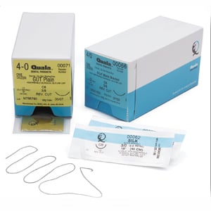 Quala 5/0, 18" Chromic Gut Suture with C-3 Reverse-cutting 13mm Needle