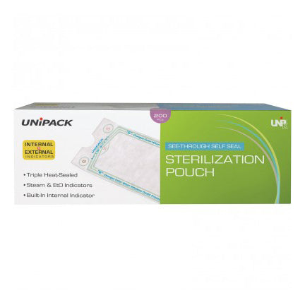 UniPack Self Seal 10" x 15" Sterilization Pouches 200/Pk. Triple sealed & Heat