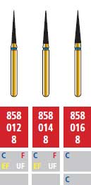 Alpen FG #858.012 Fine Grit, Flame Shaped Diamond Bur. Package of 5 Burs