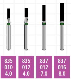Alpen x1 FG #837.016 Coarse Grit, Flat End Cylinder, Single Use Diamond Bur