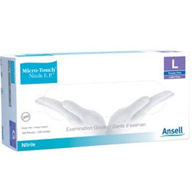 Micro-Touch Nitrile E.P. Nitrile glove: MEDIUM Powder-Free, Fully Textured