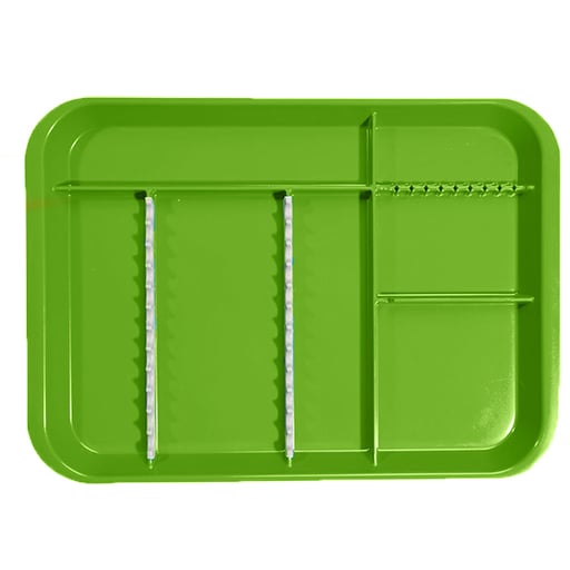 B-Lok Divided Tray, Size B (Ritter) - Neon Green, Plastic 13-3/8" x 9-5/8" x