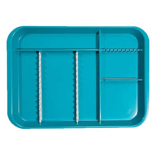 B-Lok Divided Tray, Size B (Ritter) - Neon Blue, Plastic 13-3/8" x 9-5/8" x 7/8"
