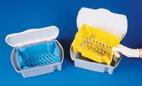 Euro-Tray Holding Tray with Removable Yellow Insert for Rinsing Procedures