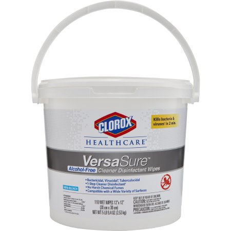 Clorox Versasure Wipes, Alcohol-Free, 110/Bucket