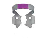 Hygenic Fiesta Color Coded Clamps. #13A (pink) winged metal dam clamp. Serrated