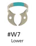 Hygenic Fiesta Color Coded Clamps. #W7 (light blue) wingless metal dam clamp