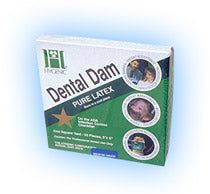 Hygenic 6" x 6" Medium Green Rubber Dental Dam, Package of 360