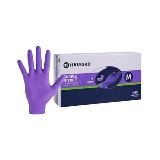 Purple Nitrile Powder-Free Gloves, Medium, 100/Box