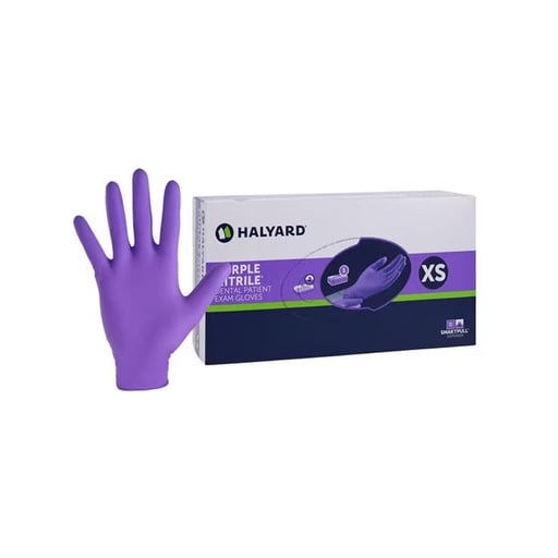 Purple Nitrile Powder-Free Gloves, X-Small, 100/Box