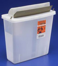 Sharps Container 5 qt. Sharps Safety In-Room Container, Transparent Red