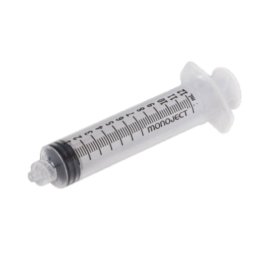 Monoject 12cc Syringe with Luer Lock Tip - Sterile, Bold graduations: 0.2cc