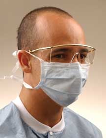 Advantage Blue Surgical Mask with Tie On Laces, BFE > 98%, PFE = 99.2 at 0.1