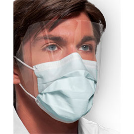 Isofluid FogFree SecureFit Earloop Mask w/Shield - BLUE 25/Bx. Fog-Free