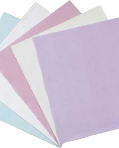 Crosstex 10" x 10" Lavender Polycoated Headrest Covers. Manufactured from soft
