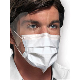 Ultra FogFree No-Fog Mask w/Shield - Blue. Fluid Resistant and No-Fog both