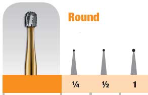 Prehma Round Carbide Bur. 1/4 LA (Right Angle). Ideal for initial entry