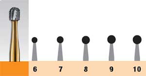 Prehma Round Carbide Bur. 8 FG (Friction Grip). Ideal for initial entry