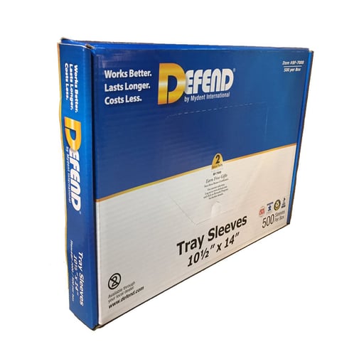Defend 11 5/8" x 16" Clear Plastic Tray Sleeves, Box of 500
