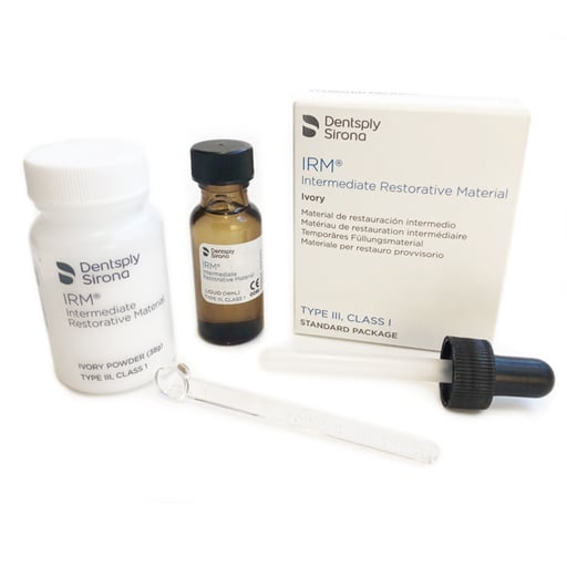 IRM Standard Package: 38 Gm. Ivory Powder and 14 mL Liquid. ZOE Intermediate