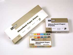 DiaDent ISO standardized #45 Hand Rolled white Absorbent Paper Points, Package