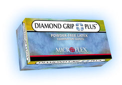 Diamond Grip Plus Latex Gloves: SMALL Powder-Free, Textured, Non-Sterile 100/Bx