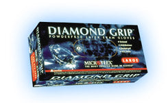 Diamond Grip Latex Gloves: X-SMALL Powder-Free, Textured, Non-Sterile 100/Bx