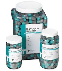 Type-T fast set double spill (600 mg) high copper content spherical alloy