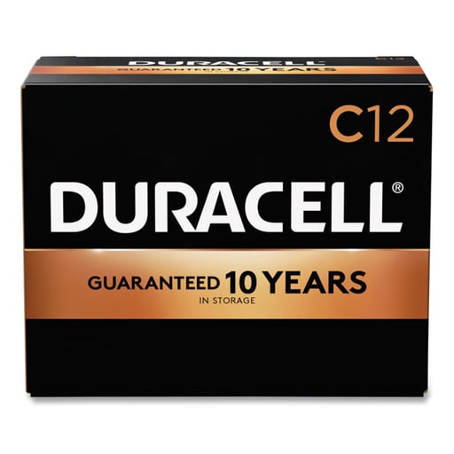 DURACELL Battery, Alkaline, Size C, packaged as 12 packs, 6-12 packs per case