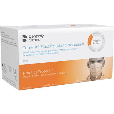 Com-Fit ComFit Fluid Resistant Procedural Mask, Blue Ear-Loop with 99% PFE