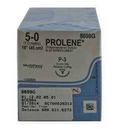 Ethicon Prolene 4/0, 18" Prolene Blue Monofilament Non-Absorbable Suture