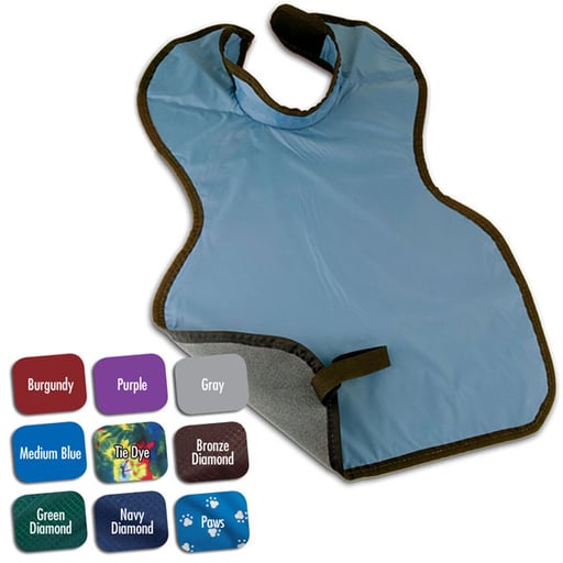 Flow X-Ray Child (20" x 20") Lead-Free Apron With Collar - GRAY. Front Bib